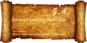 Georgijevits Agáta névjegykártya